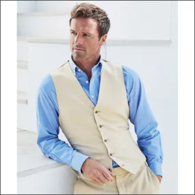 Constable Tailored Fit Natural Linen Blend Waist Coat from Brook Taverner-