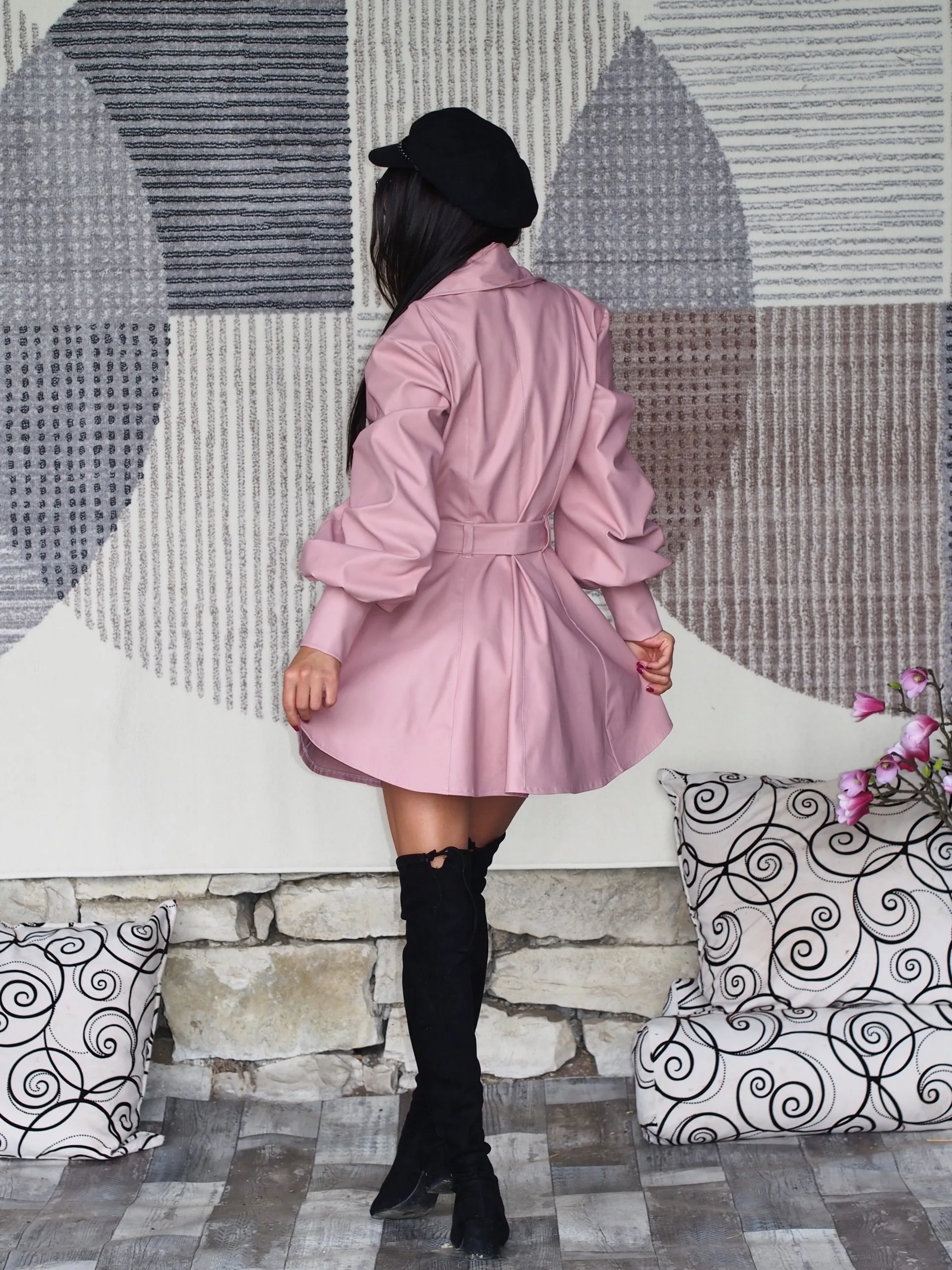 Extravaant Pink Jacket,Black Asymmetric jacket,Avangarde women coat,Pink Asymmetric coat,Extravagant Pink coat women,Gothic Jack