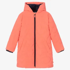 Girls Coral Pink Hooded Coat