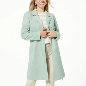      Jaclyn Smith Belted Faux Suede Long Coat      