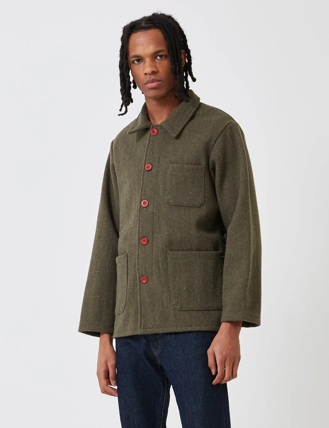 Le Laboureur Wool Work Jacket - Khaki Green