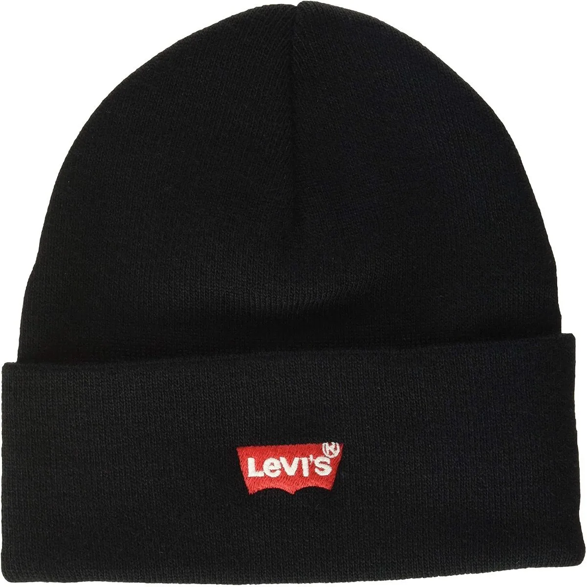 Levi's® Red Batwing Embroided Beanie Black