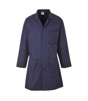 Mens lab coat navy Portwest