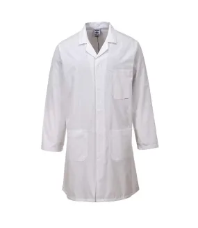 Mens lab coat white Portwest