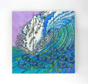 Ocean Life Wall Art - Wood Triptych