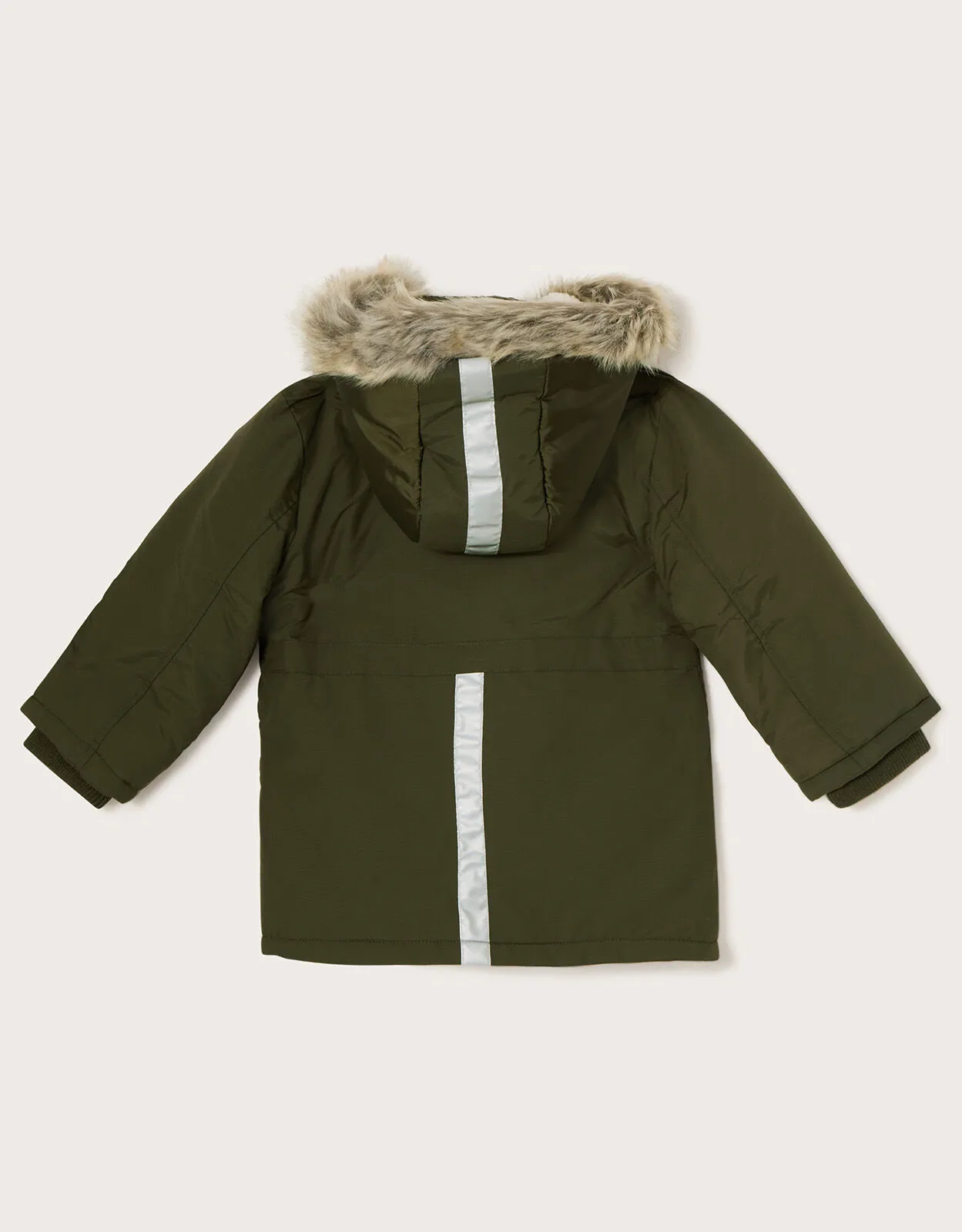 Reflective Hooded Parka Coat Green