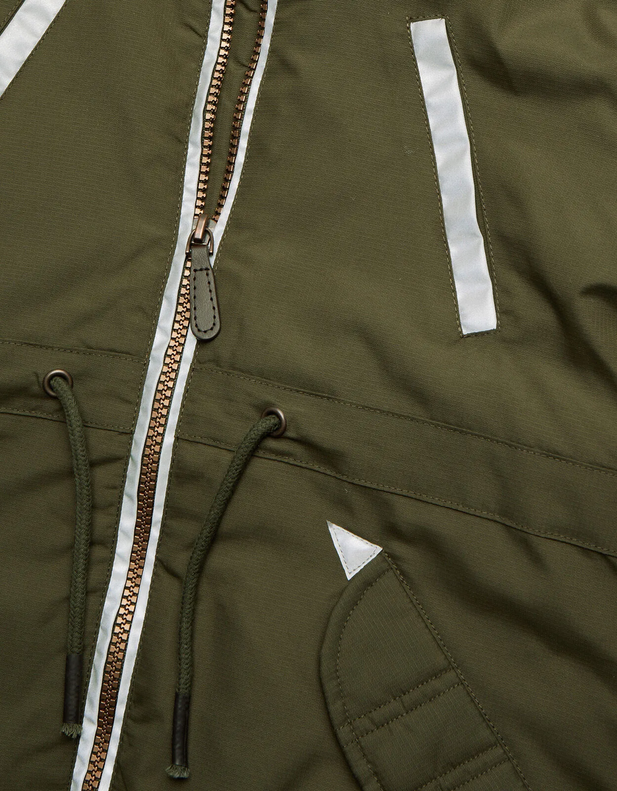 Reflective Hooded Parka Coat Green