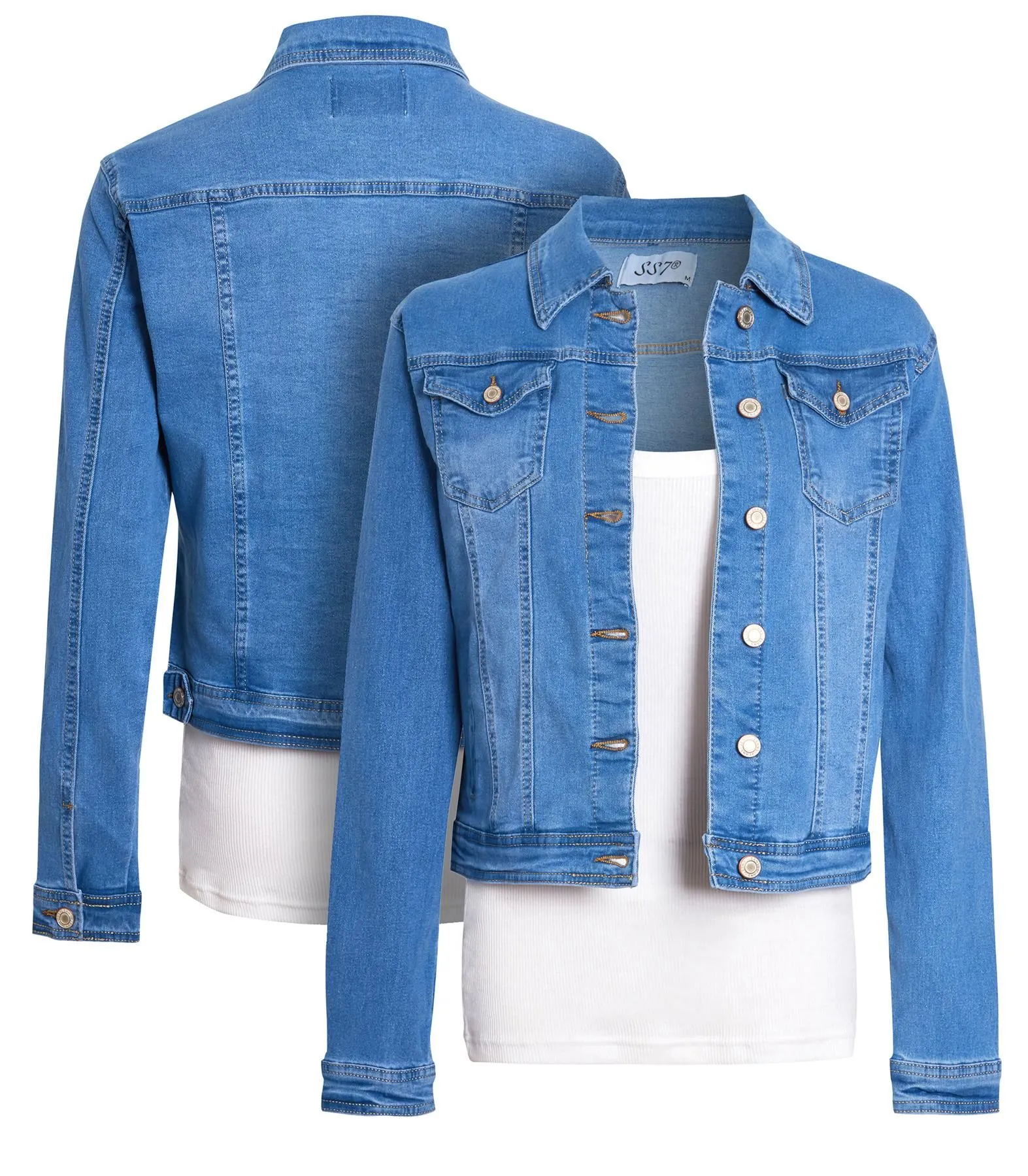 Stonewash Stretch Denim Jacket, UK Sizes 10 to 18