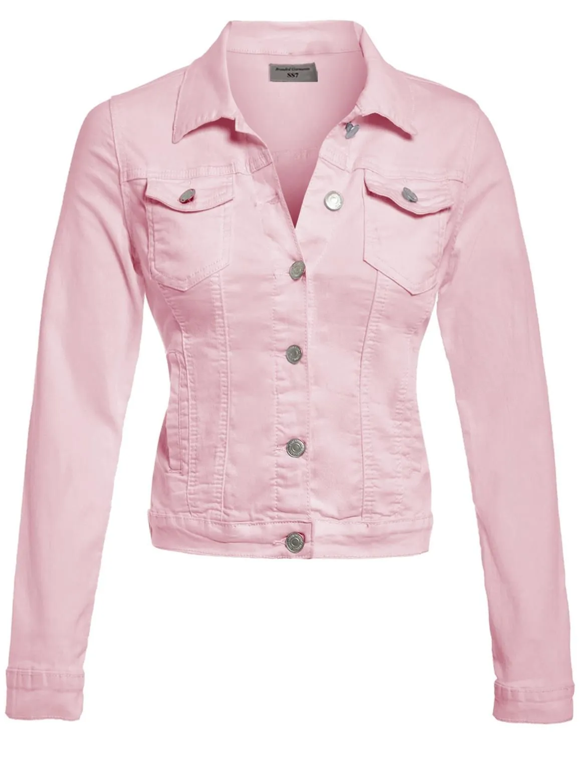 Stretch Twill Denim Jacket, Pink, UK Sizes 6 to 14