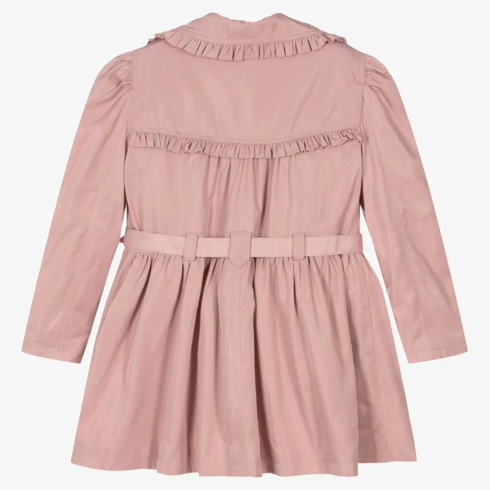 Teen Girls Pink Trench Coat