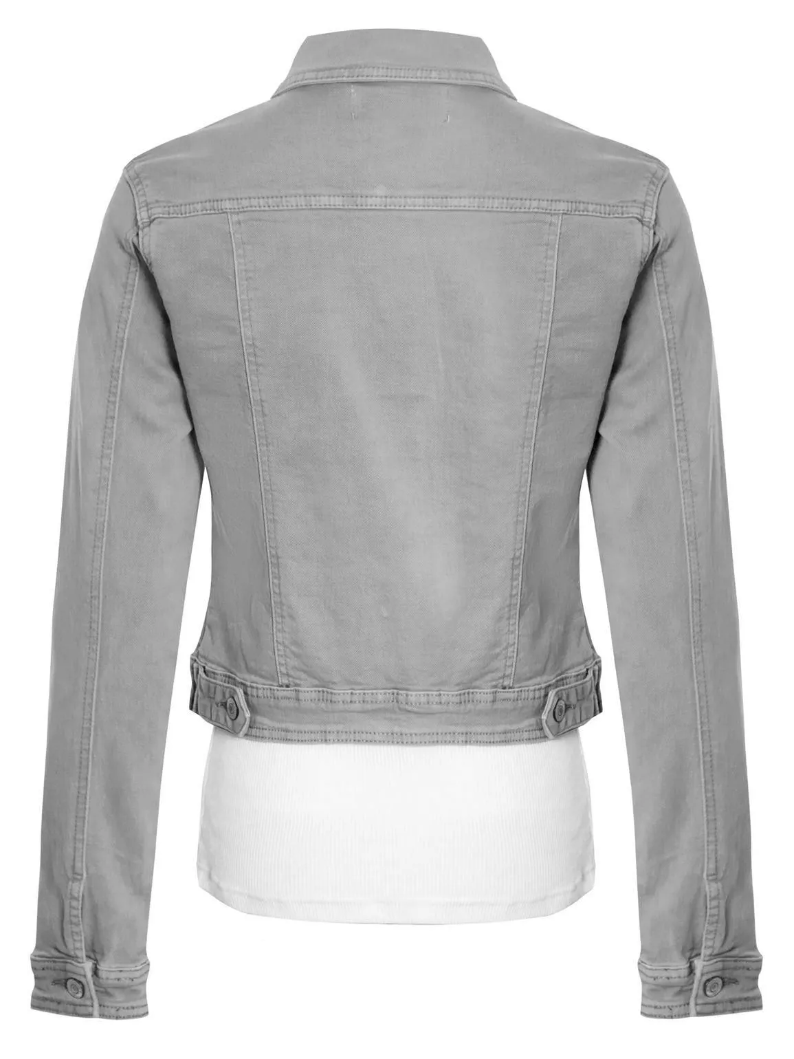 Womens Stretch Denim Jacket Denim Pink & Grey, UK Sizes 6 to 14