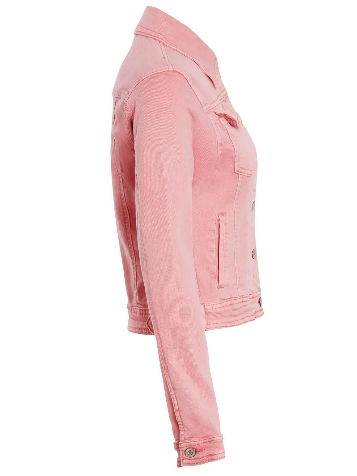 Womens Stretch Denim Jacket Denim Pink & Grey, UK Sizes 6 to 14