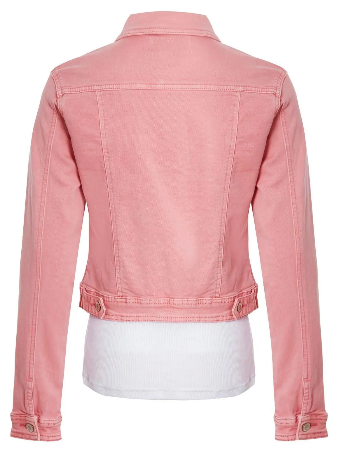 Womens Stretch Denim Jacket Denim Pink & Grey, UK Sizes 6 to 14